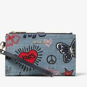 Michael Kors Denim Wristlet
